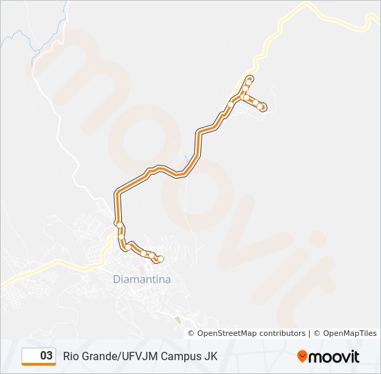 Mapa da linha 03 de ônibus