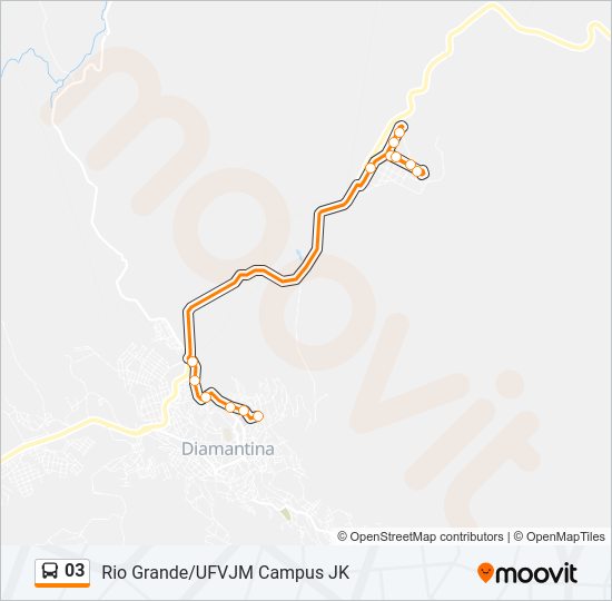 Mapa da linha 03 de ônibus