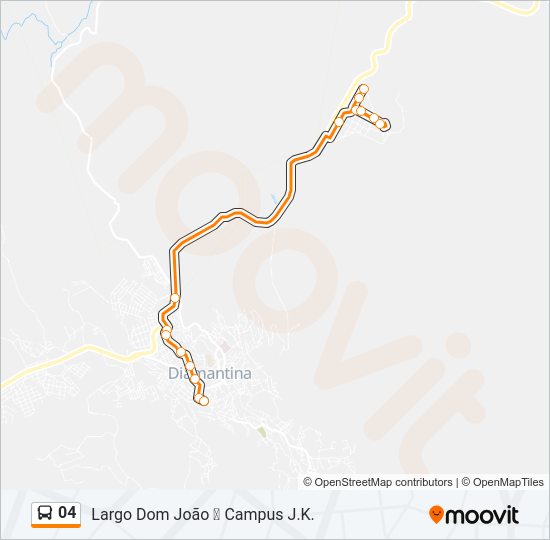 Mapa da linha 04 de ônibus