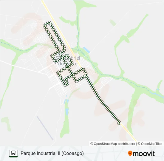002 PARQUE INDUSTRIAL II (COOASGO) Bus Line Map