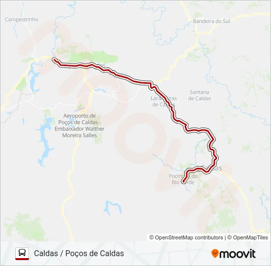 3642.4 CALDAS / POÇOS DE CALDAS Bus Line Map