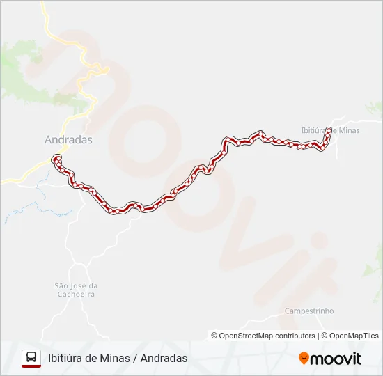 3024.1 IBITIÚRA DE MINAS / ANDRADAS Bus Line Map