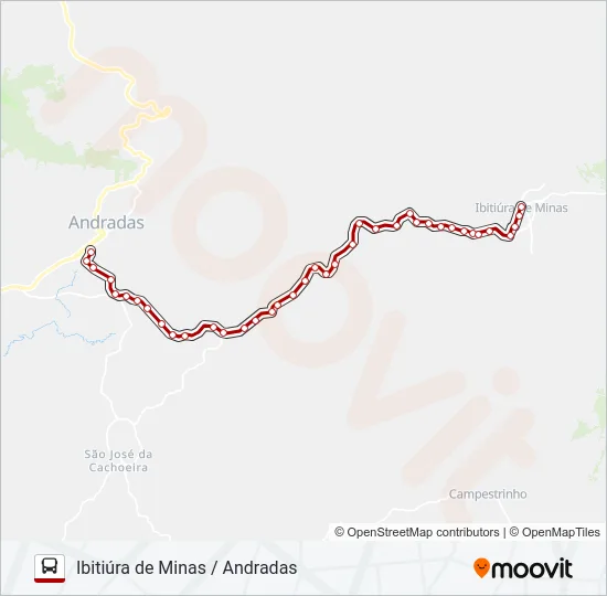 3024.1 IBITIÚRA DE MINAS / ANDRADAS Bus Line Map