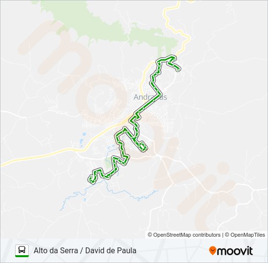 Mapa da linha 01 ALTO DA SERRA / DAVID DE PAULA de ônibus