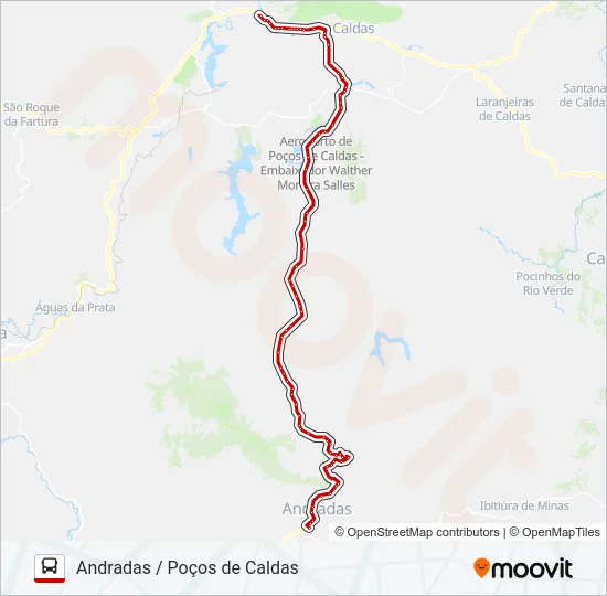 3923 ANDRADAS / POÇOS DE CALDAS Bus Line Map