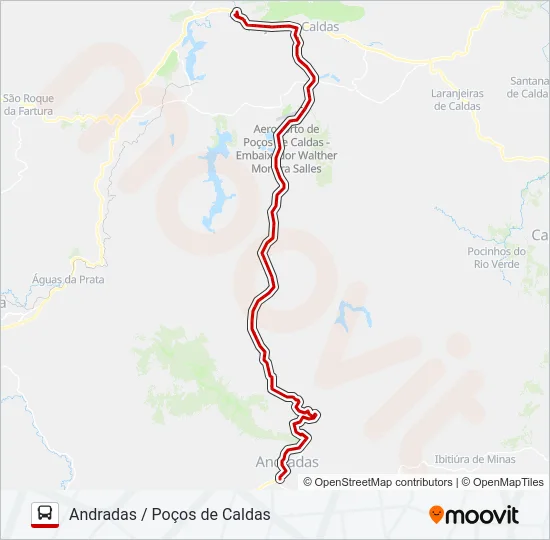 3923 ANDRADAS / POÇOS DE CALDAS Bus Line Map