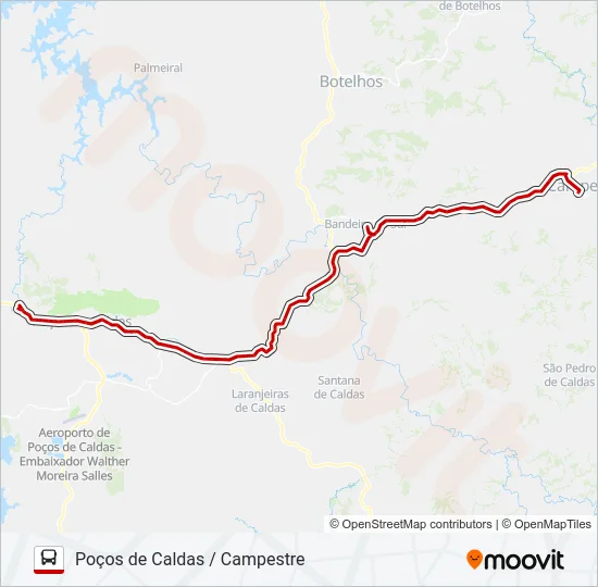 3638 POÇOS DE CALDAS / CAMPESTRE Bus Line Map