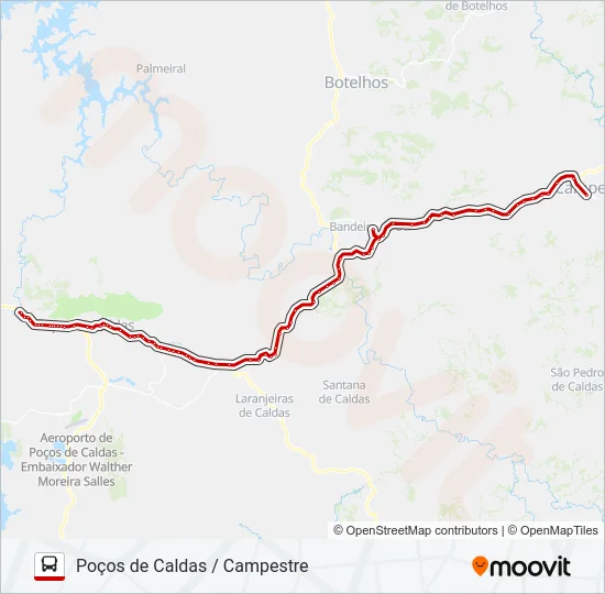 3638 POÇOS DE CALDAS / CAMPESTRE Bus Line Map