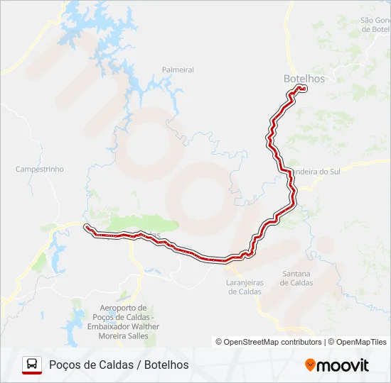 3800.2 POÇOS DE CALDAS / BOTELHOS Bus Line Map