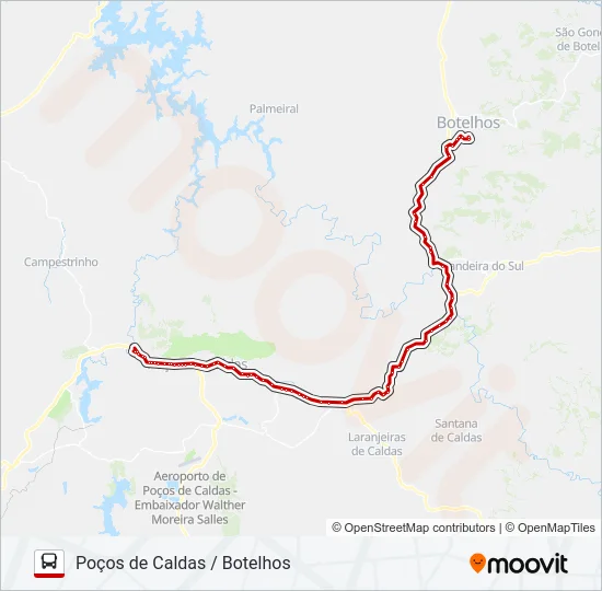 3800.2 POÇOS DE CALDAS / BOTELHOS Bus Line Map