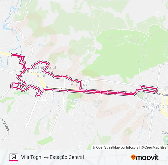 R331 VILA TOGNI / ESTAÇÃO CENTRAL Bus Line Map