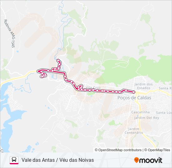 Mapa de R333 VALE DAS ANTAS / VÉU DAS NOIVAS de autobús