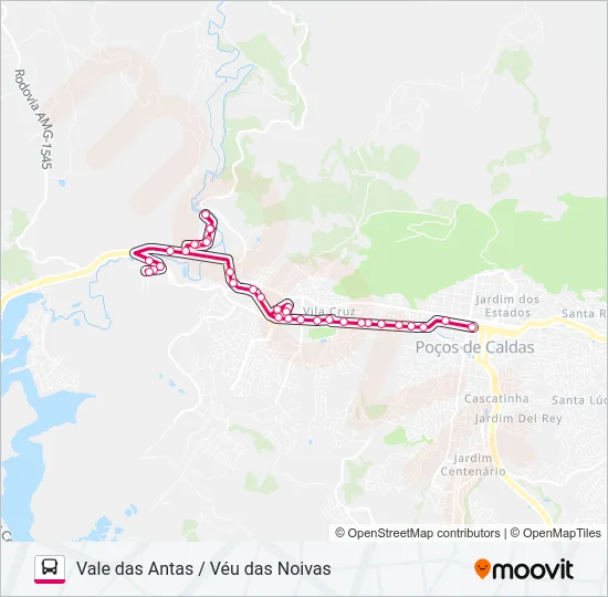 R333 VALE DAS ANTAS / VÉU DAS NOIVAS Bus Line Map
