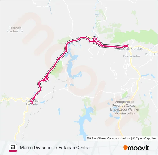 R336 MARCO DIVISÓRIO / ESTAÇÃO CENTRAL Bus Line Map