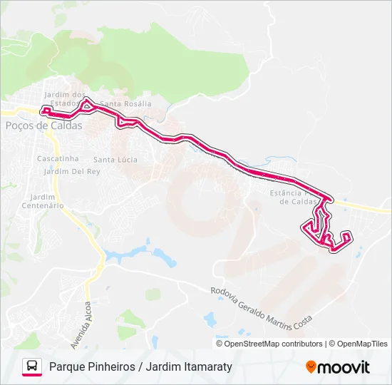 R209 PARQUE PINHEIROS / JARDIM ITAMARATY Bus Line Map