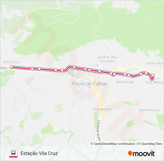 T032 ESTAÇÃO VILA NOVA / ESTAÇÃO VILA CRUZ Bus Line Map