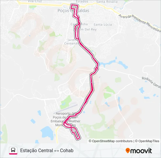 R101 CONJUNTO HABITACIONAL / ESTAÇÃO CENTRAL Bus Line Map