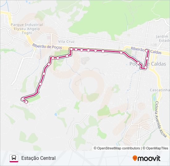 Mapa da linha LE01 PUC / PITÁGORAS de ônibus