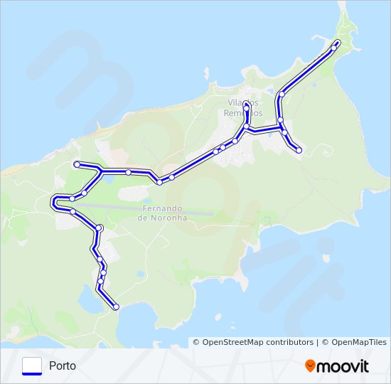 Mapa da linha PORTO / SUESTE de ônibus