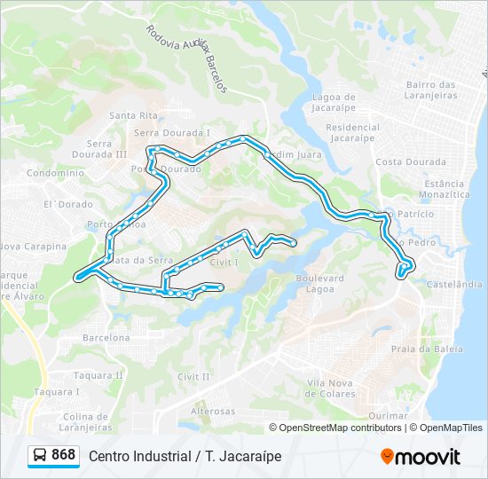 868 bus Line Map