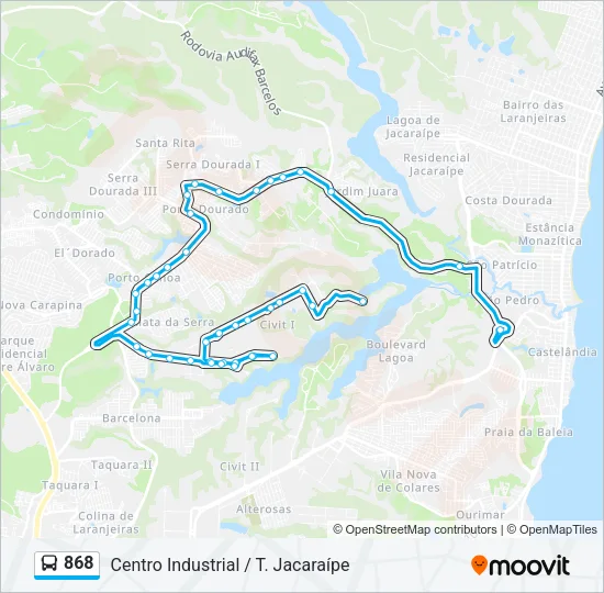 868 Bus Line Map