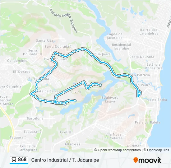 868 Bus Line Map