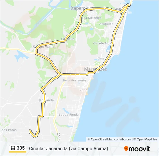 335 Bus Line Map