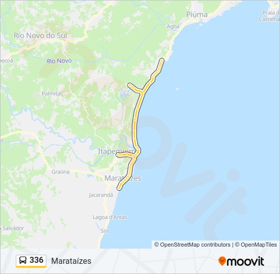 Mapa da linha 336 de ônibus