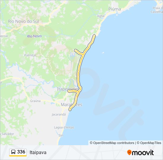 Mapa da linha 336 de ônibus