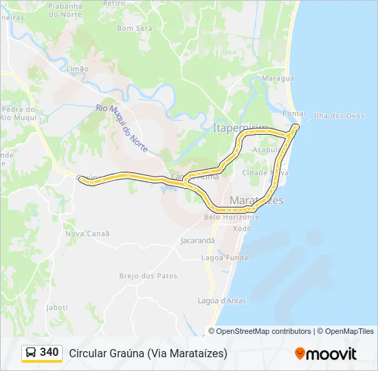 340 Bus Line Map
