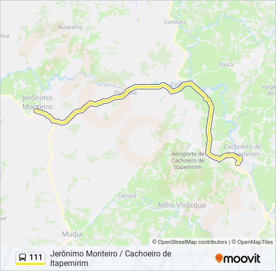 Mapa de 111 de autobús