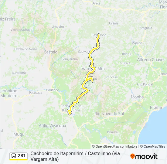 281 Bus Line Map