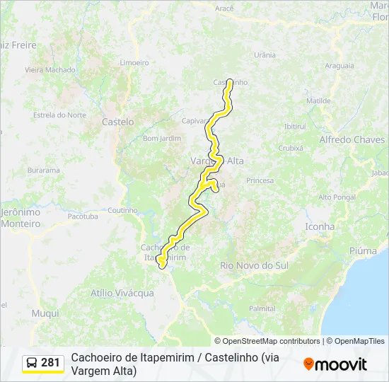 281 Bus Line Map