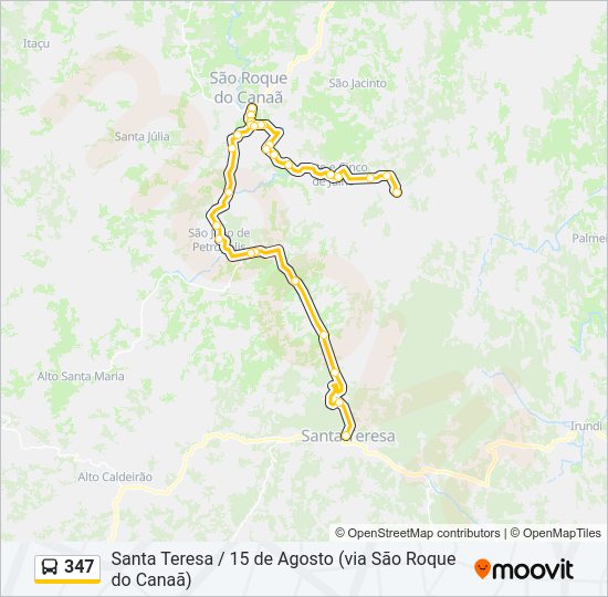 Mapa da linha 347 de ônibus