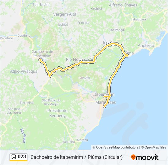 Mapa de 023 de autobús