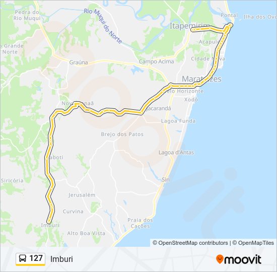 Mapa de 127 de autobús