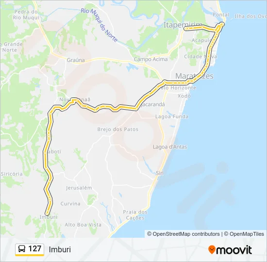 127 Bus Line Map