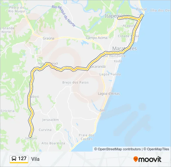 127 Bus Line Map