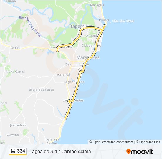 334 bus Line Map