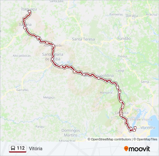 Mapa da linha 112 de ônibus