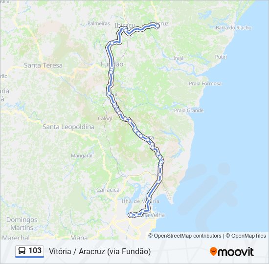 103 bus Line Map