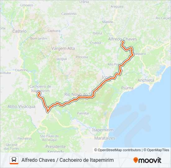 Mapa da linha 035 de ônibus