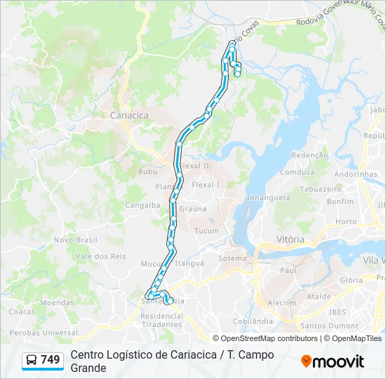 749 Bus Line Map