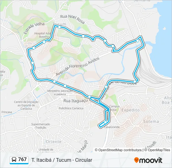 767 Bus Line Map