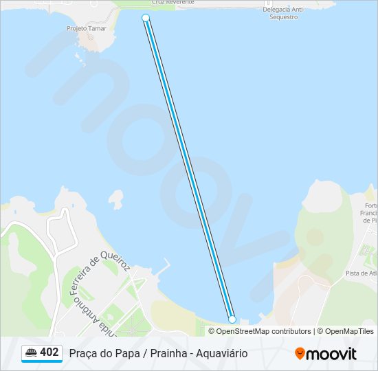 Mapa da linha 402 de barca