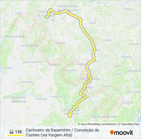 135 Bus Line Map
