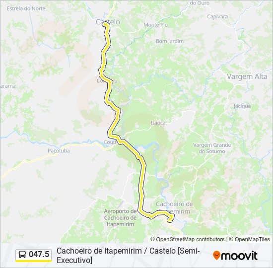 Mapa da linha 047.5 de ônibus