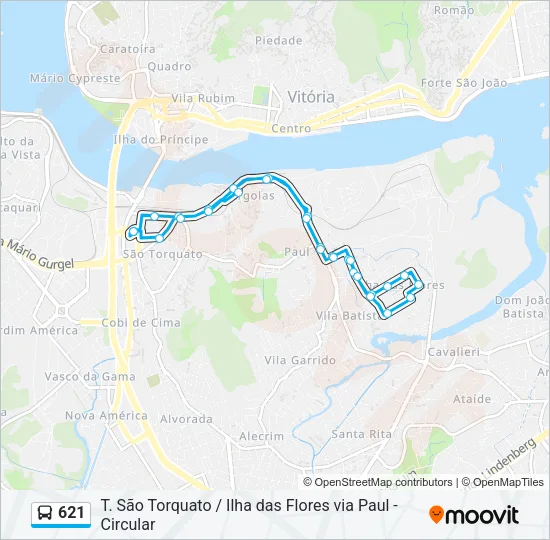 621 Bus Line Map