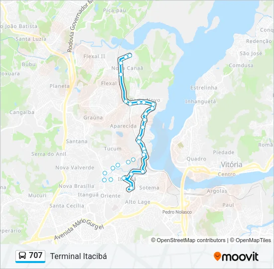 707 Bus Line Map