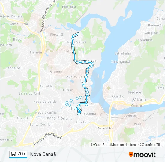 707 Bus Line Map